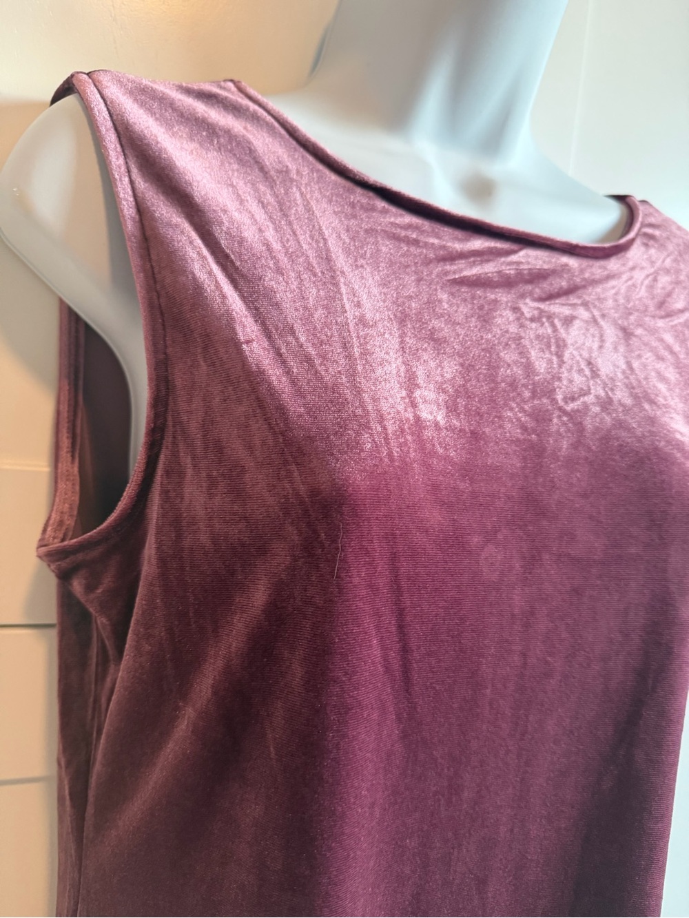 Steve Madden Velvet Mini Dress Burgundy Sleeveless | Soft Stretch Party Dress - Picture 5 of 10